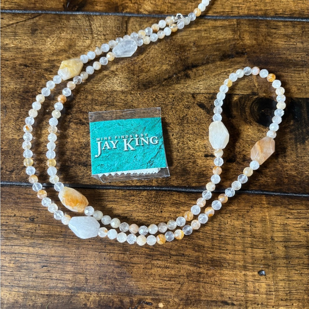 Jay King DTR Sunshine Quartz Necklace 36” White Golden Quartz (P)